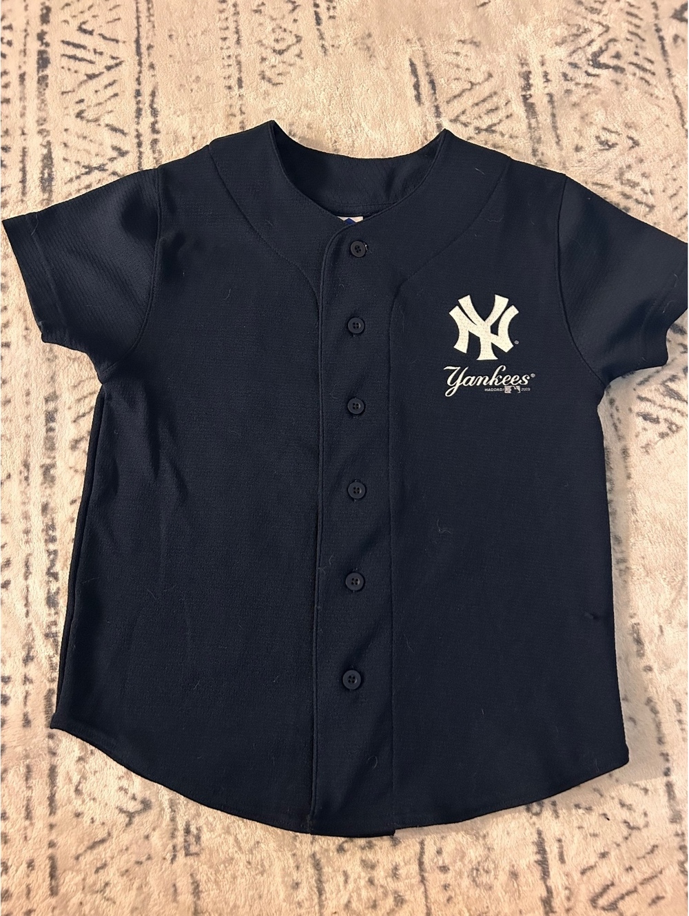 Majestic New York Yankees Navy Blue Baseball Jersey Shirt Sz S